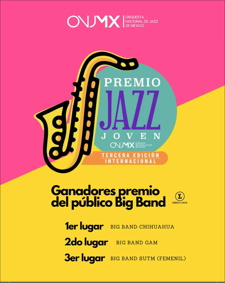 Premio Jazz Joven, ganadores premio del público Big Band. Primer lugar, Big Band Jazz Chihuahua.
