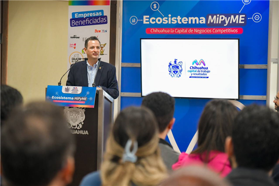 Marco Bonilla, presidente municipal de Chihuahua en la presentación del "Fondo de garantías individuales". | FOTO: Gobierno Municipal de Chihuahua
