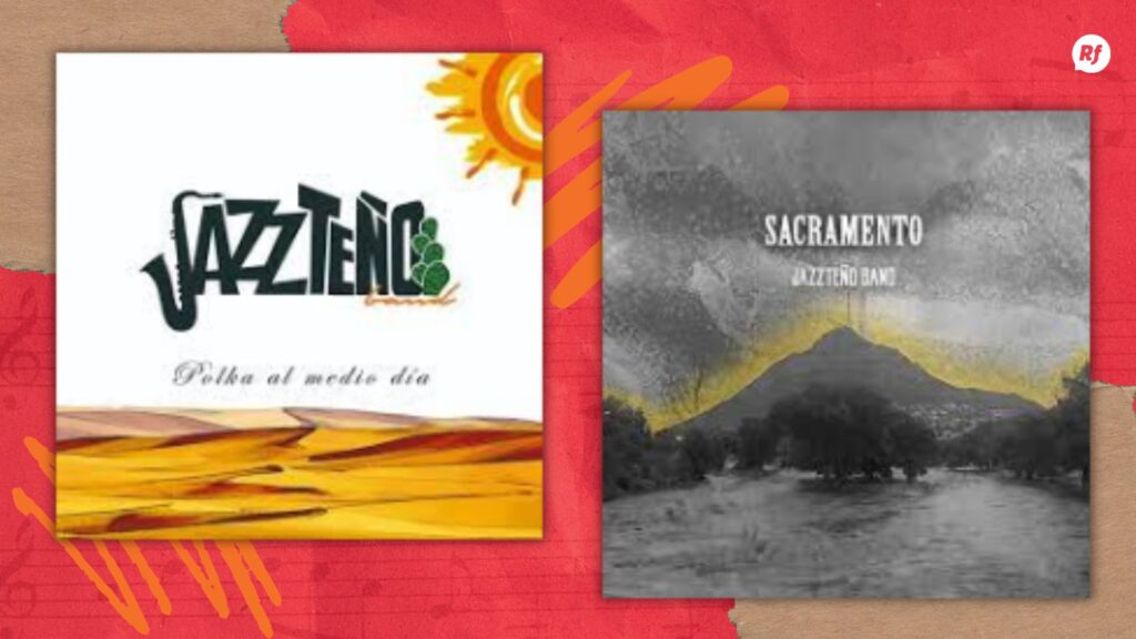 El primer álbum de Jazzteño Band "Polka al Medio Día" y su segundo álbum "Sacramento".