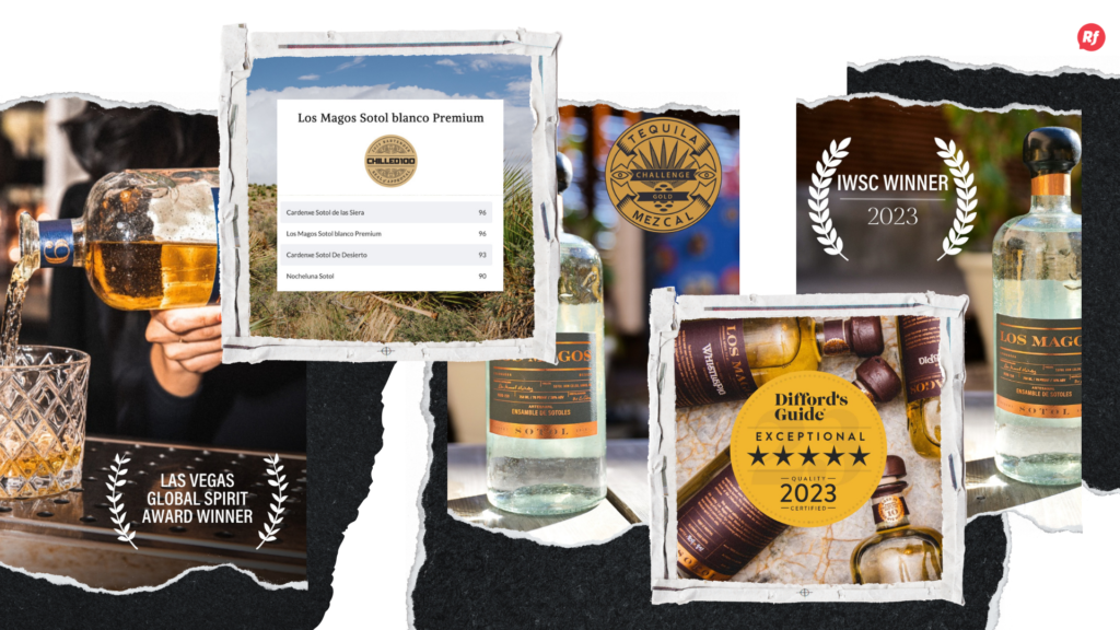 La marca ha recibido distintos premios desde su creación, ganando este año el premio "International Wine & Spirit 2023" y el "Las Vegas Global Spirit Award 2023", entre otros. | FOTO: Facebook Los Magos Sotol.