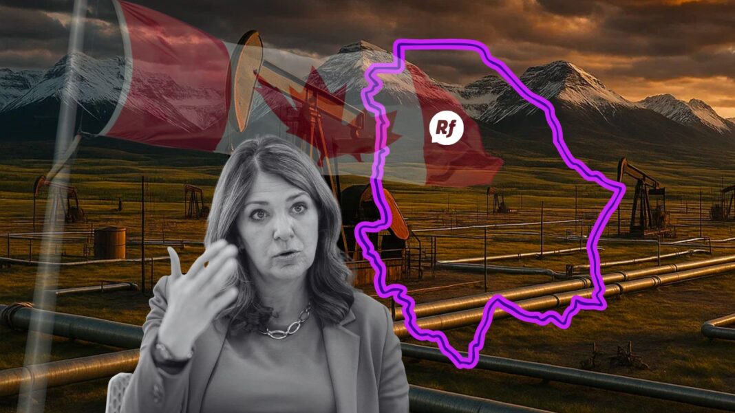 Vista panorámica de pozos petroleros en Alberta, Canadá, símbolo del debate sobre autonomía provincial y control de recursos energéticos.