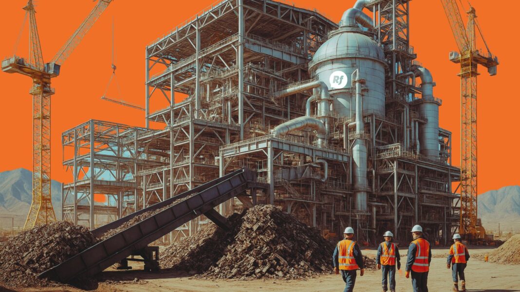 Vista hiperrealista de la nueva planta de reciclaje de Deacero en Ciudad Juárez, con inversión de $250 millones y capacidad de 10,000 toneladas mensuales.