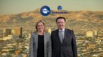 Maru Campos y Juan José Sierra, presidente de Coparmex, dialogan en Palacio de Gobierno sobre nuevas estrategias económicas para fortalecer el desarrollo de Chihuahua.