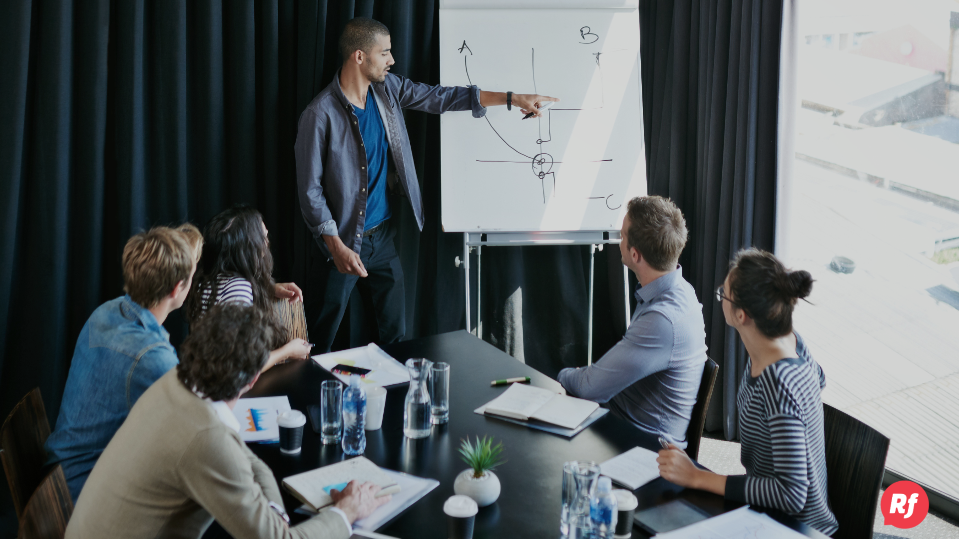 Empresas con propósito Emprendedores colaborando en una oficina moderna con enfoque sustentable
