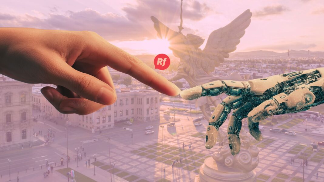 Panorámica de Chihuahua como hub tecnológico de México con industrias, innovación, talento e inteligencia artificial.