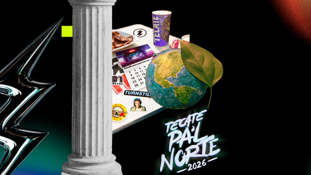 Iniciativas de sustentabilidad en el festival Tecate Pa’l Norte en Parque Fundidora, con vasos reutilizables, energía solar, reciclaje y programas de inclusión.