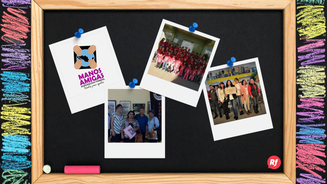 Mujeres trabajando con familias en comunidad en Chihuahua