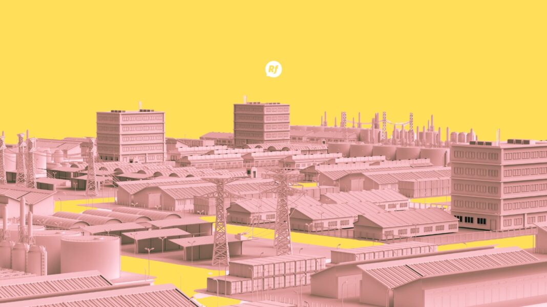 Imagen representativa de parque industrial en México con naves y actividad empresarial