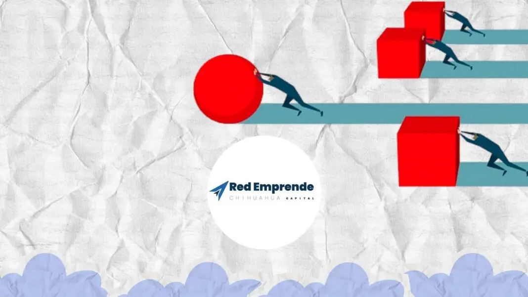 Representación del ecosistema emprendedor de Chihuahua con empresarios, universidades y organizaciones colaborando para impulsar la innovación y el desarrollo económico.