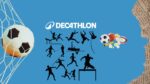 Interior de una tienda Decathlon con secciones de artículos deportivos para más de 65 deportes, incluyendo ciclismo, senderismo, natación, fútbol y fitness.