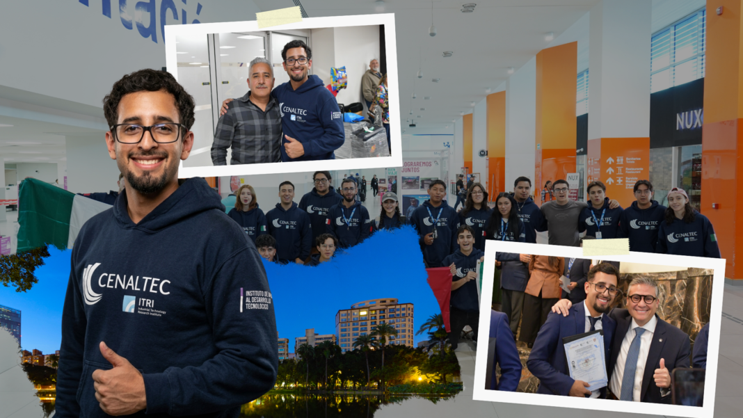Ente cientos de aspirantes 4 jóvenes que viajaron a Taiwán Gabriel Enrique Ojeda Carrillo, integrante del equipo mexicano campeón mundial de robótica, trabajando en la programación de un robot durante una competencia internacional.