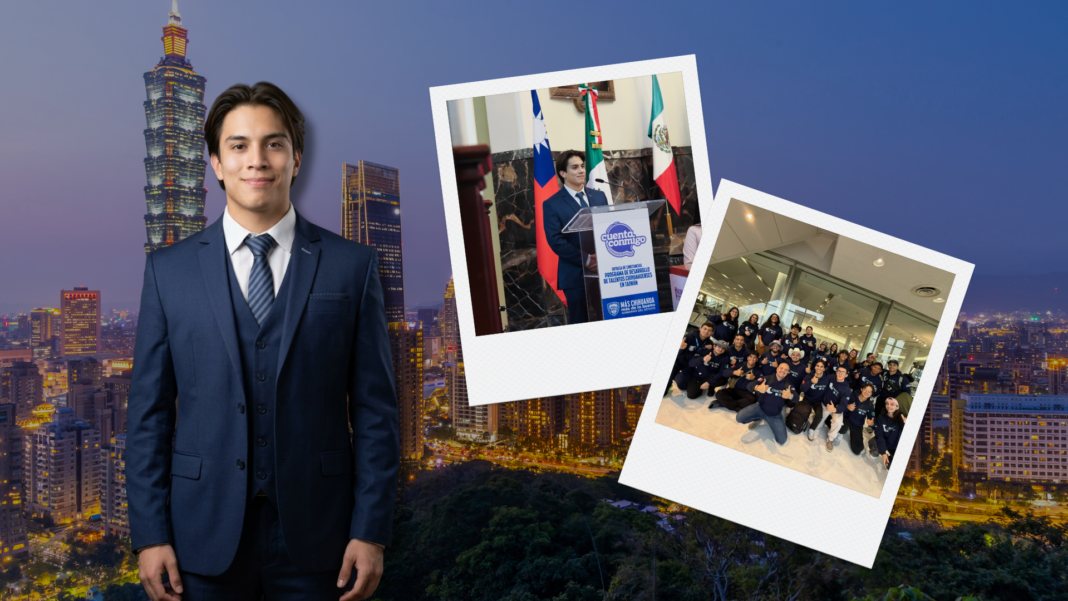 Lo intentó entre 450 aspirantes… y hoy define su historia Héctor Alejandro Duarte Granillo, estudiante de Ingeniería Aeroespacial de la UACH, durante su estancia académica en Taiwán especializada en semiconductores y alta tecnología.
