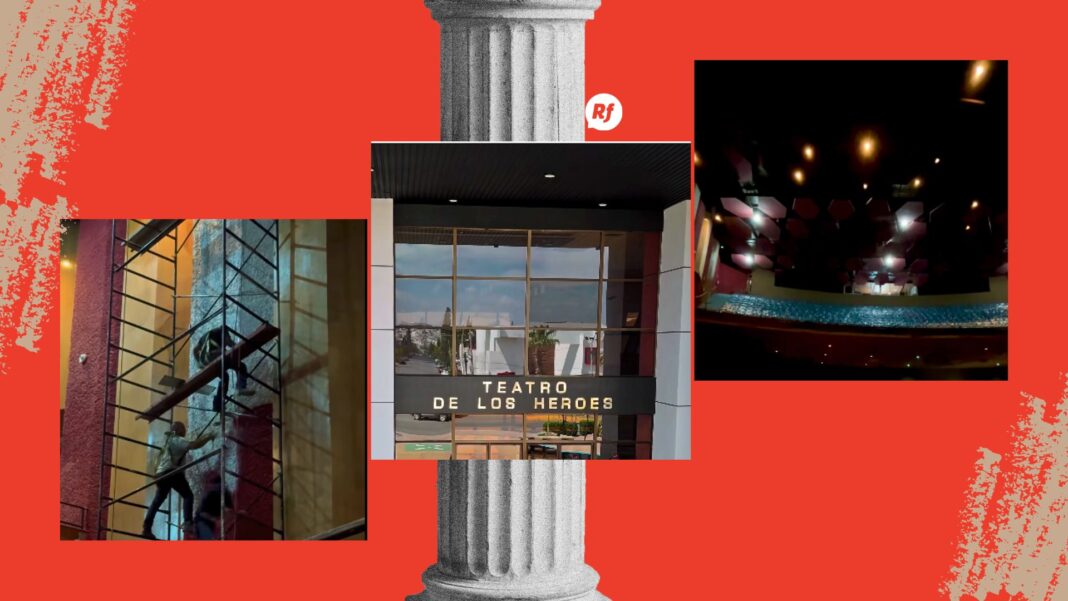 Así renace el histórico Teatro de los Héroes Trabajadores realizan la renovación del Teatro de los Héroes en Chihuahua con la instalación de nuevo piso, butacas y mejoras en el escenario.
