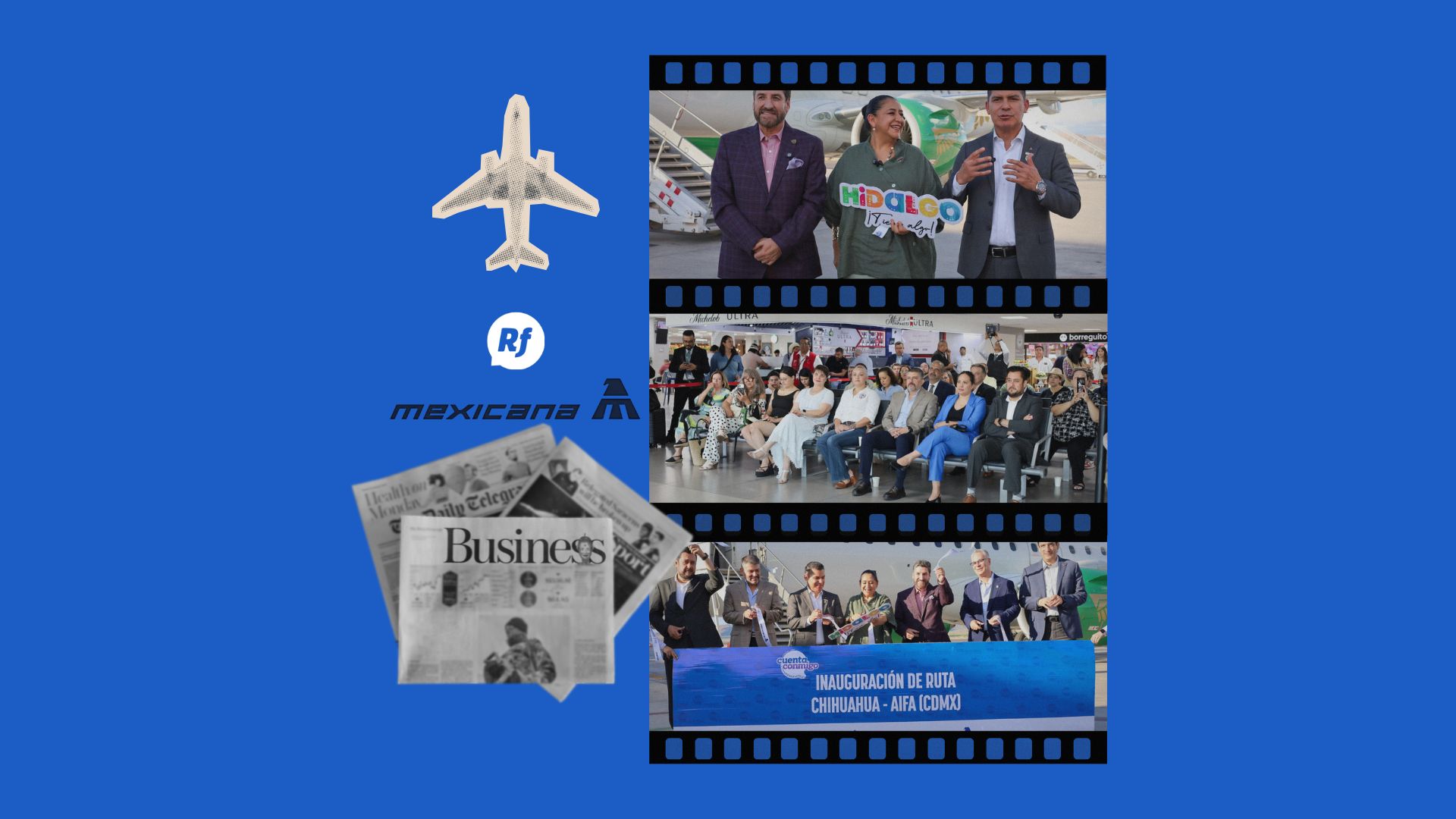 Chihuahua inaugura nueva ruta aérea al AIFA Avión de Mexicana en el Aeropuerto Internacional de Chihuahua durante la inauguración de la nueva ruta aérea Chihuahua–AIFA, que fortalecerá la conectividad turística y de negocios.