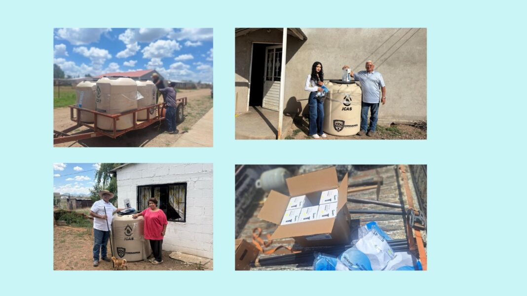 Beneficia diputado hogares con entrega de tinacos en Guerrero El diputado Jaime Torres entrega tinacos a familias de Basúchil y El Terrero, en el municipio de Guerrero, para mejorar el almacenamiento de agua en sus viviendas.