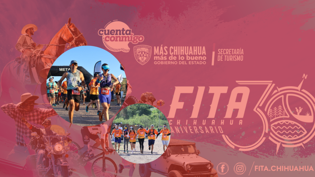 Corredores participan en una edición del Picacho Trail Run entre los paisajes naturales de Aldama, Chihuahua, durante una competencia que promueve el turismo deportivo y de aventura.