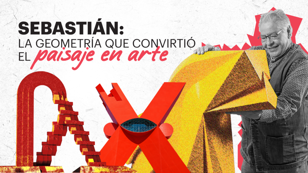 Sebastián: la geometría que convirtió el paisaje en arte Escultura monumental de Sebastián en Chihuahua, muestra de su estilo geométrico y su presencia en el espacio público.