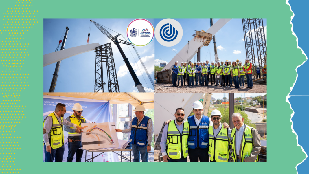 Supervisan DESEC y CCE Chihuahua obras viales en Reliz y Teófilo Borunda Empresarios de DESEC y CCE Chihuahua supervisan avances del puente atirantado en la zona de Reliz y la gaza vial de Teófilo Borunda y Periférico de la Juventud.