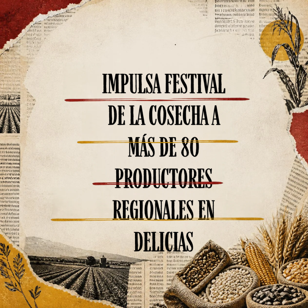 Productores regionales exhiben gastronomía, artesanías y productos locales durante el Festival de la Cosecha en Delicias, Chihuahua.