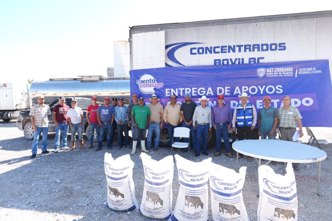 Entrega diputado 63 toneladas de concentrado lechero subsidiado Entrega de 63 toneladas de concentrado lechero subsidiado a productores de la comunidad de Altavista, en Camargo, Chihuahua.