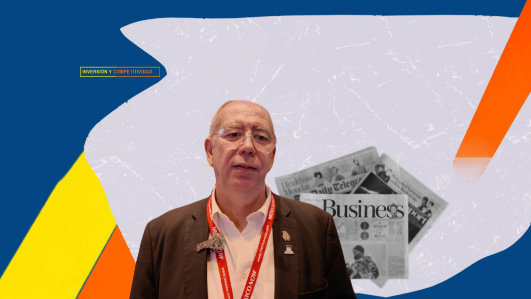 Mario Juárez, director de Chihuahua Global, durante una entrevista sobre los factores que influyen en la competitividad y la atracción de inversiones en Chihuahua.