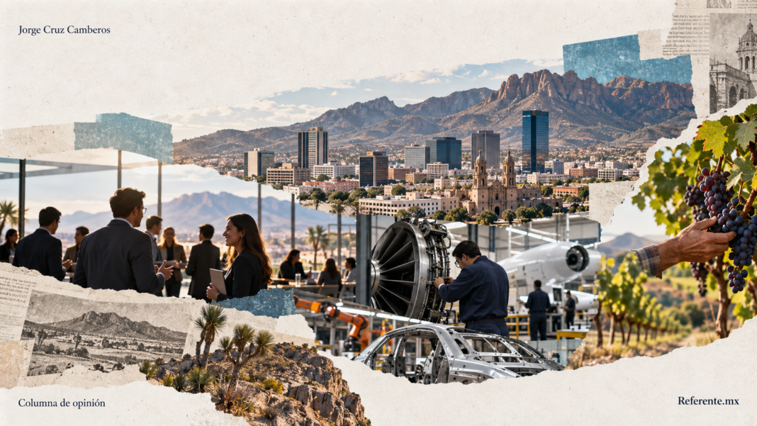 Collage editorial sobre innovación, empresas, nearshoring, turismo y oportunidades de desarrollo en Chihuahua durante septiembre.